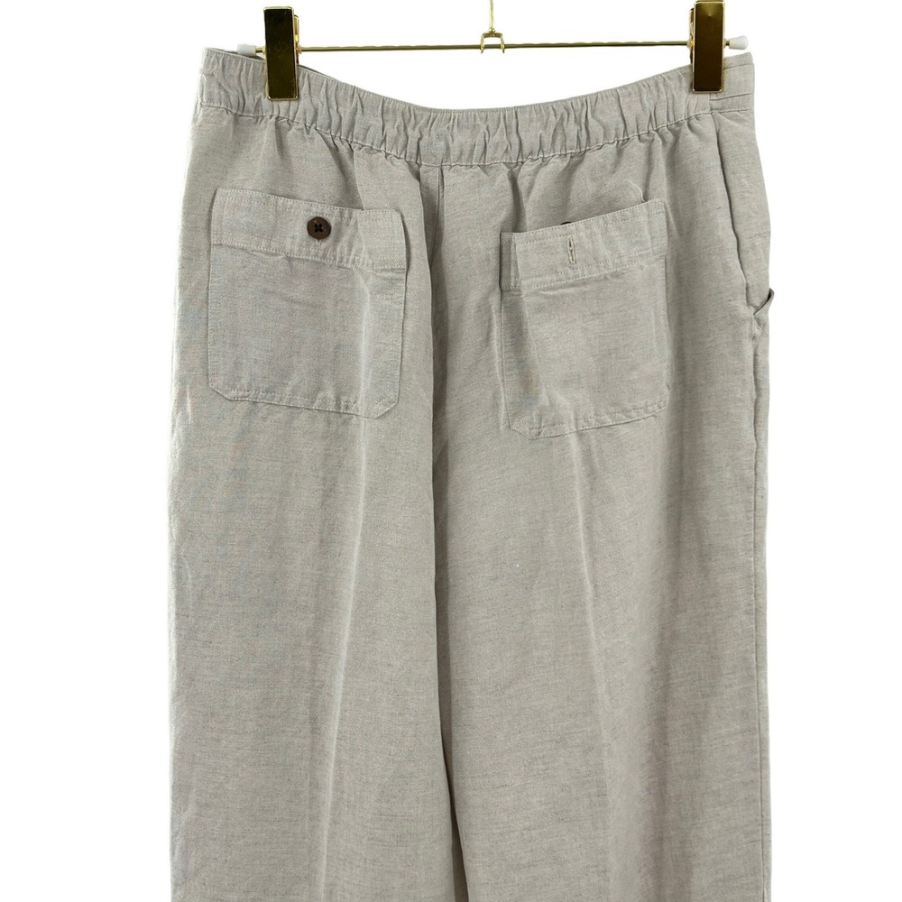 Cubavera Men Linen Blend Drawstring Elastic Waist Pants Tan Beige Medium 32-34 - Picture 4 of 9